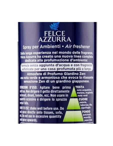 felce azzurra aria di casa deodorante - spray 250ml - giardino zen: tuttocasashop.it: pulizia e cura della casa