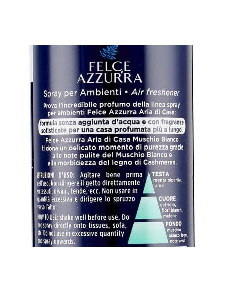 felce azzurra aria di casa deodorante - spray 250ml - muschio bianco: tuttocasashop.it: pulizia e cura della casa