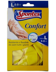 spontex multi guanti gomma felpati taglia l 8.5 grande: tuttocasashop.it: pulizia e cura della casa