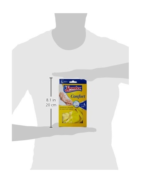 spontex multi guanti gomma felpati taglia l 8.5 grande: tuttocasashop.it: pulizia e cura della casa