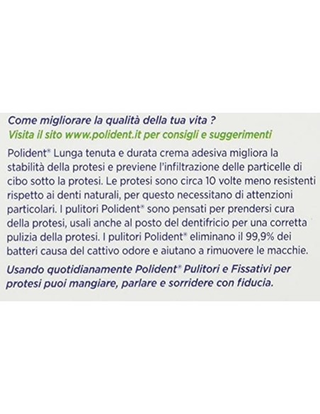 polident crema adesiva per dentiere - tubo da 40g - lunga tenuta imbattibile: tuttocasashop.it: igiene e cura della persona