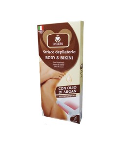 setablu strisce depilatorie body e bikini - 8 pezzi - con argan: tuttocasashop.it: igiene e cura della persona