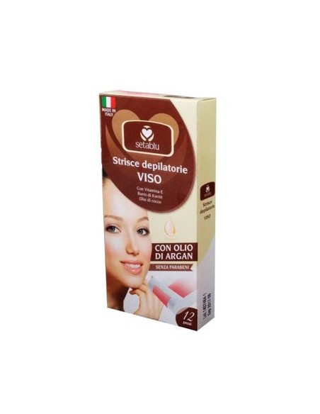 setablu strisce depilatorie viso - 12 pezzi - con argan: tuttocasashop.it: igiene e cura della persona