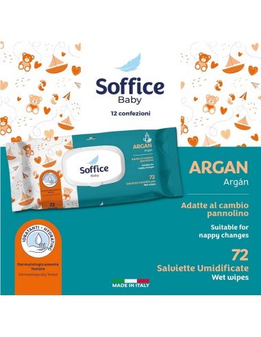 soffice salviettine imbevute - 72 pezzi - apertura pop-up - argan: tuttocasashop.it: igiene e cura della persona