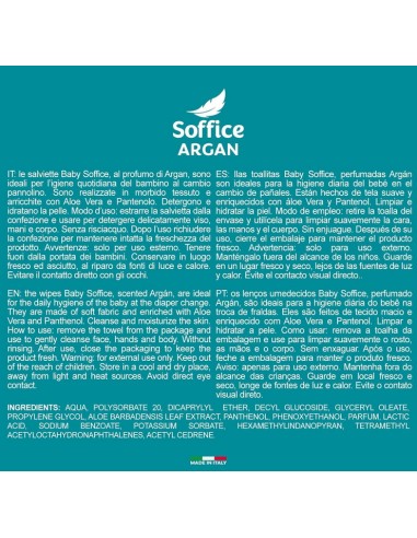 soffice salviettine imbevute - 72 pezzi - apertura pop-up - argan: tuttocasashop.it: igiene e cura della persona