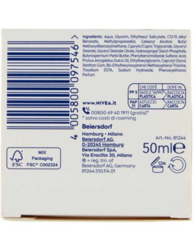 nivea crema viso 50ml - nutriente - pelli secche e sensibili: tuttocasashop.it: igiene e cura della persona