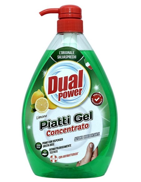 dual power detersivo per piatti e stoviglie con erogatore - 1 litro - limone: tuttocasashop.it: pulizia e cura della casa