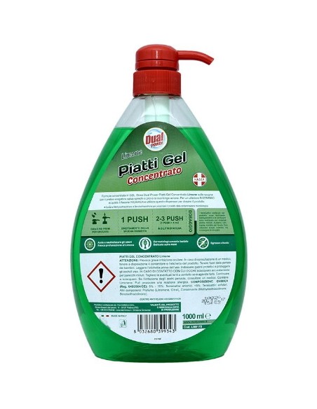 dual power detersivo per piatti e stoviglie con erogatore - 1 litro - limone: tuttocasashop.it: pulizia e cura della casa