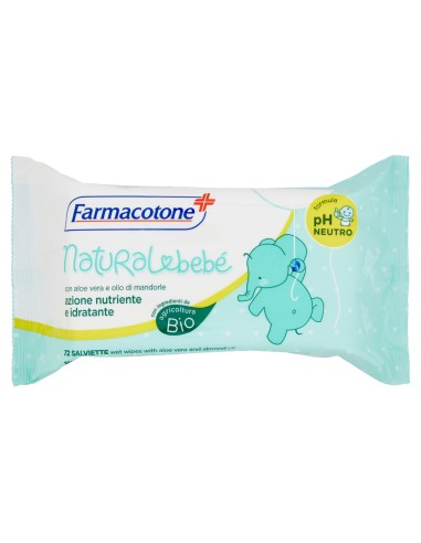 farmacotone natural bebe' 72 salviette detergenti aloe vera e olio mandorla: tuttocasashop.it: igiene e cura della persona