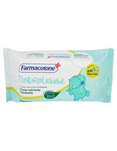 farmacotone natural bebe' 72 salviette detergenti aloe vera e olio mandorla: tuttocasashop.it: igiene e cura della persona