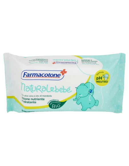 farmacotone natural bebe' 72 salviette detergenti aloe vera e olio mandorla: tuttocasashop.it: igiene e cura della persona