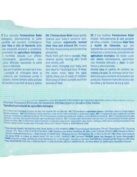 farmacotone natural bebe' 72 salviette detergenti aloe vera e olio mandorla: tuttocasashop.it: igiene e cura della persona