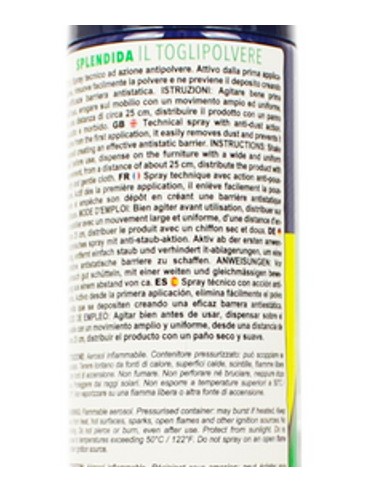 splendida il toglipolvere spray - 300ml - antistatico: tuttocasashop.it: pulizia e cura della casa
