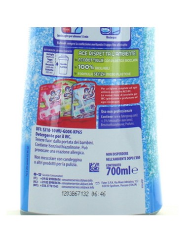ace wc gel detergente - 700ml - brezza marina: tuttocasashop.it: pulizia e cura della casa