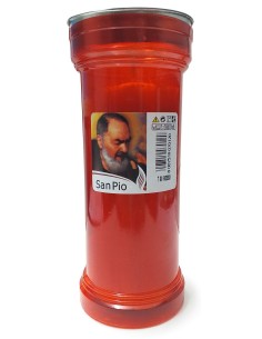 lumino - cero votivo - alto 19cm - diametro 8.5cm - 342g - rosso - san pio: tuttocasashop.it: pulizia e cura della casa