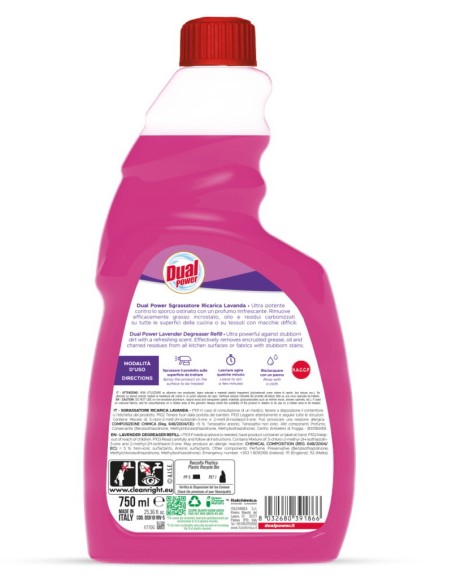 dual power sgrassatore universale spray 750ml - lavanda - ricarica: tuttocasashop.it: pulizia e cura della casa