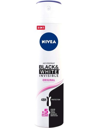 nivea deodorante spray - 200ml - black & white - invisible: tuttocasashop.it: igiene e cura della persona