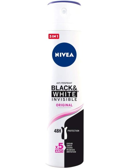 nivea deodorante spray - 200ml - black & white - invisible: tuttocasashop.it: igiene e cura della persona