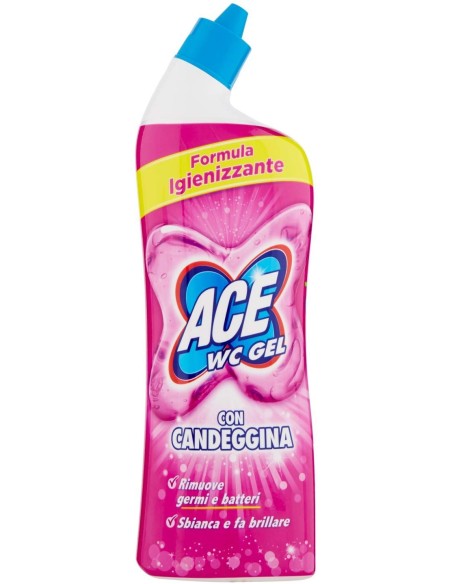 ace wc gel detergente - 700ml - con candeggina - igienizzante sbiancante: tuttocasashop.it: pulizia e cura della casa