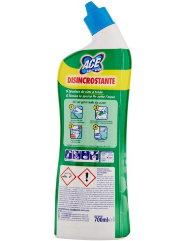 ace wc gel detergente - 700ml - verde - disincrostante - igienizzante: tuttocasashop.it: pulizia e cura della casa