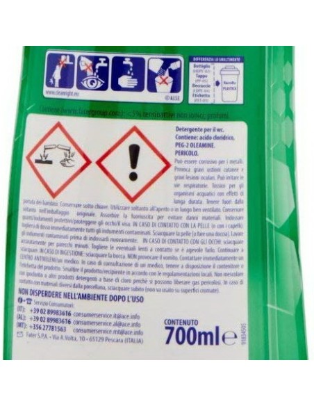 ace wc gel detergente - 700ml - verde - disincrostante - igienizzante: tuttocasashop.it: pulizia e cura della casa
