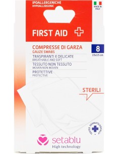 setablu compresse di garza per medicazione - 15x15cm - 8 pezzi: tuttocasashop.it: igiene e cura della persona