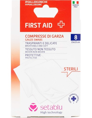 setablu compresse di garza per medicazione - 15x15cm - 8 pezzi: tuttocasashop.it: igiene e cura della persona