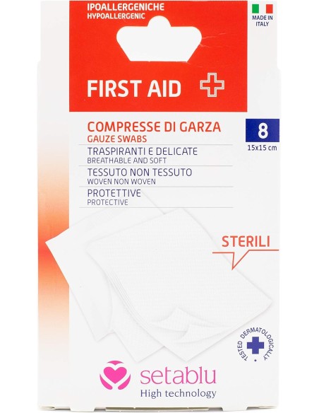 setablu compresse di garza per medicazione - 15x15cm - 8 pezzi: tuttocasashop.it: igiene e cura della persona