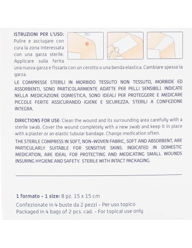 setablu compresse di garza per medicazione - 15x15cm - 8 pezzi: tuttocasashop.it: igiene e cura della persona