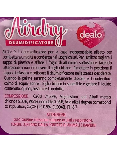 dealo airdry deumidificatore in box - 400ml - assorbe umidita' - assortiti: tuttocasashop.it: pulizia e cura della casa
