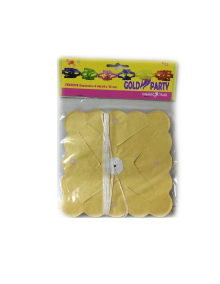 gold party festone carta 15cm 4m: tuttocasashop.it: carta & monouso