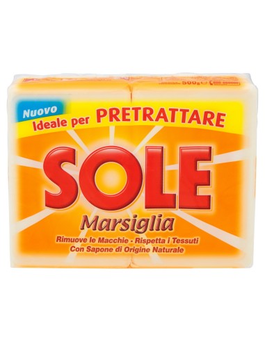 sole sapone da bucato - 2 pezzi - 500g - marsiglia - bianco: tuttocasashop.it: prodotti per bucato e tessuti