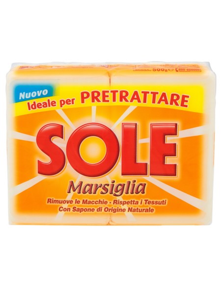 sole sapone da bucato - 2 pezzi - 500g - marsiglia - bianco: tuttocasashop.it: prodotti per bucato e tessuti