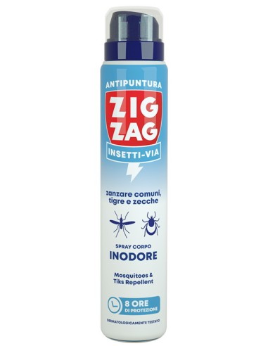 zig zag insetti-via antipuntura zanzare e zecche - 100ml - inodore: tuttocasashop.it: igiene e cura della persona