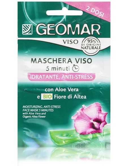 geomar maschera viso - 2 x 7.5ml - idratante anti-stress aloe vera e altea: tuttocasashop.it: igiene e cura della persona