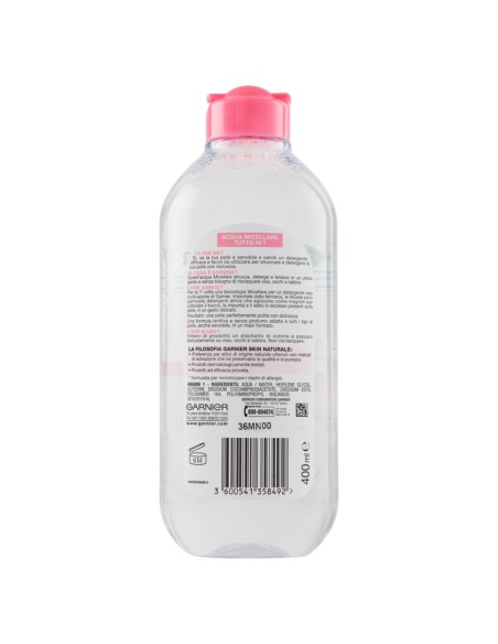 garnier skin active acqua micellare - 400ml - tutto in 1 - pelli sensibili: tuttocasashop.it: igiene e cura della persona