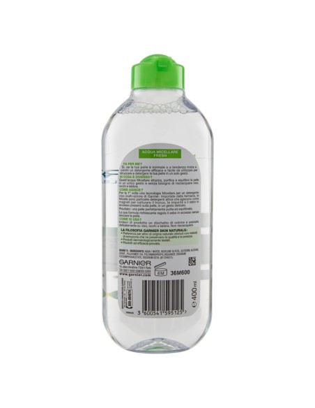 garnier skin active acqua micellare - 400ml - pelli normali o miste: tuttocasashop.it: igiene e cura della persona