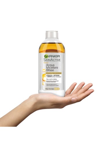 garnier skin active acqua micellare 400ml - bifasica - con olio di argan: tuttocasashop.it: igiene e cura della persona