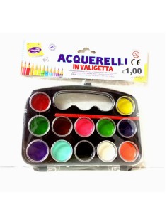 coccinella colori ad acquerello in valigetta - 12 colori - con pennello: tuttocasashop.it: altro - bazar