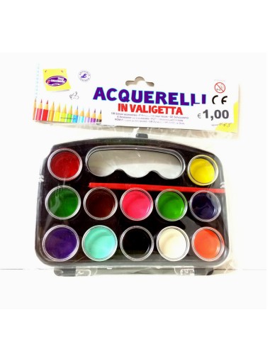 coccinella colori ad acquerello in valigetta - 12 colori - con pennello: tuttocasashop.it: altro - bazar