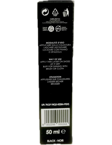 bright lucido per scarpe in crema - tubo da 50ml - nero: tuttocasashop.it: prodotti per bucato e tessuti