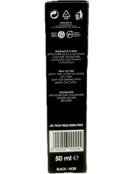 bright lucido per scarpe in crema - tubo da 50ml - nero: tuttocasashop.it: prodotti per bucato e tessuti