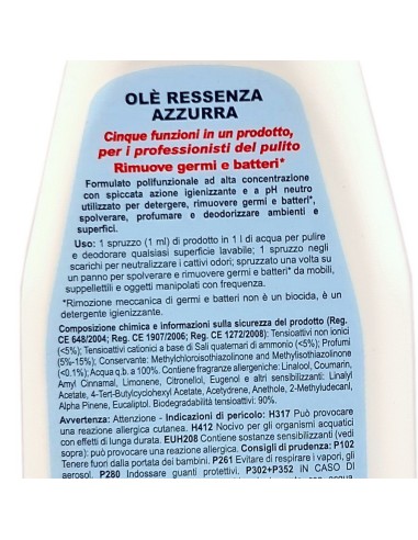 ole' oies ressenza deodorante multiuso igienizzante 750ml - azzurra: tuttocasashop.it: pulizia e cura della casa
