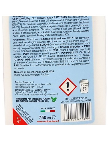 ole' oies ressenza deodorante multiuso igienizzante 750ml - azzurra: tuttocasashop.it: pulizia e cura della casa