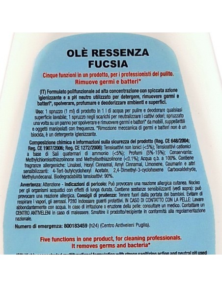 ole' oies ressenza deodorante multiuso igienizzante 750ml - fucsia: tuttocasashop.it: pulizia e cura della casa
