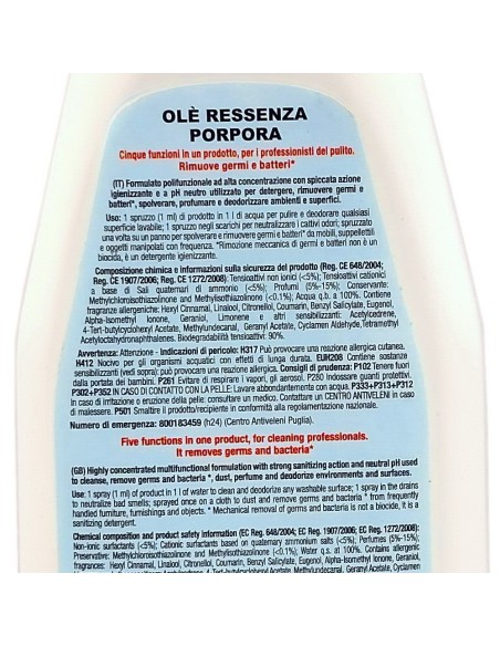 ole' oies ressenza deodorante multiuso igienizzante 750ml - porpora: tuttocasashop.it: pulizia e cura della casa