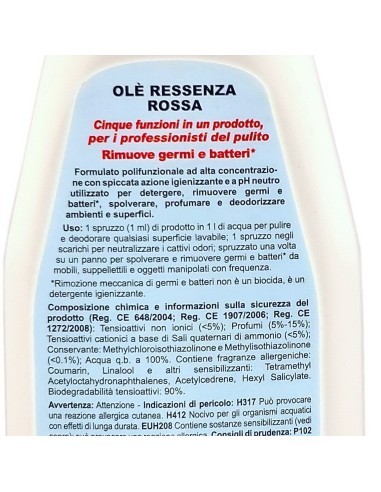 ole' oies ressenza deodorante multiuso igienizzante 750ml - rossa: tuttocasashop.it: pulizia e cura della casa