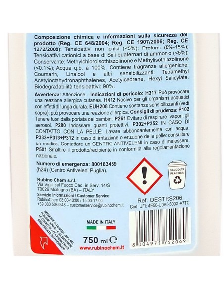ole' oies ressenza deodorante multiuso igienizzante 750ml - rossa: tuttocasashop.it: pulizia e cura della casa
