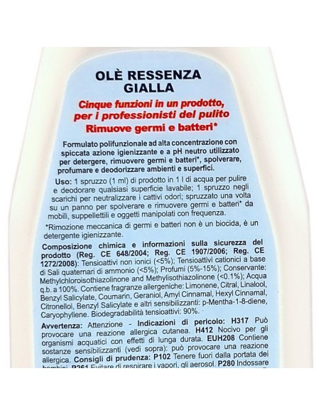 ole' oies ressenza deodorante multiuso igienizzante 750ml - gialla: tuttocasashop.it: pulizia e cura della casa