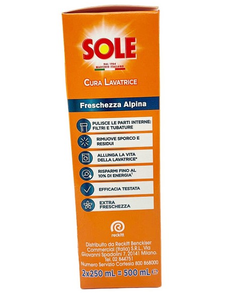 sole cura lavatrice 250ml 2pz - pulisce e protegge la lavatrice: tuttocasashop.it: prodotti per bucato e tessuti